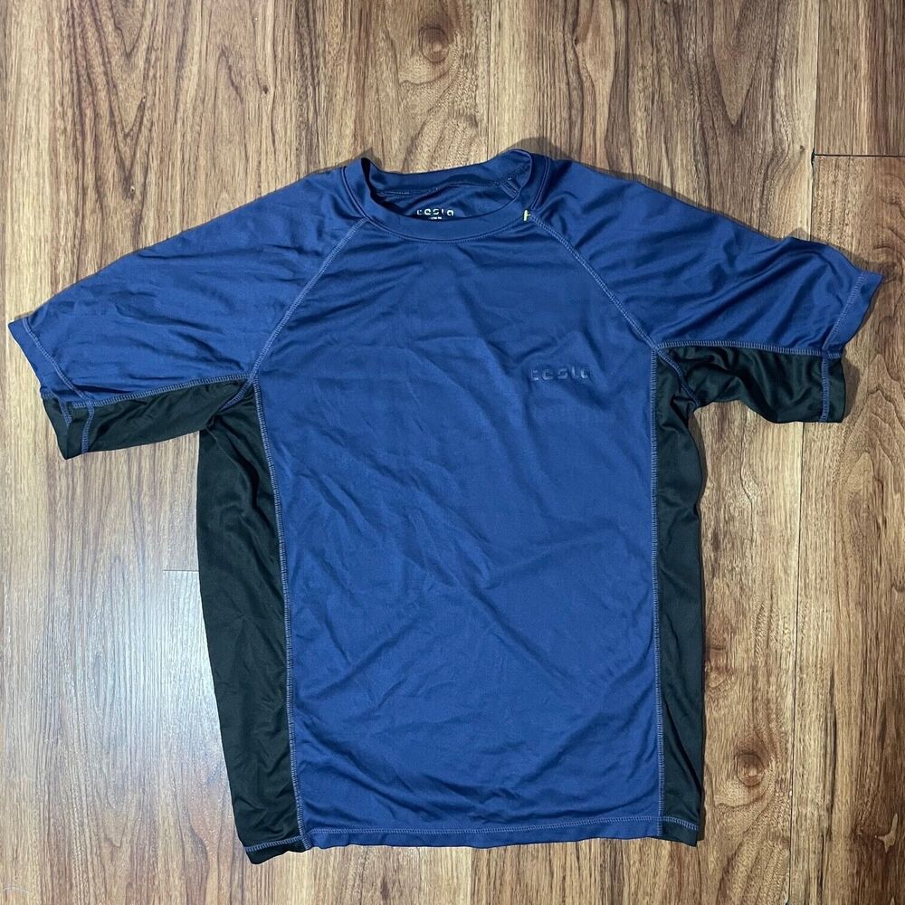 Tesla Stretch T Shirt Loose Fit Short Sleeve Tee Polyester Blue Mens Size Medium